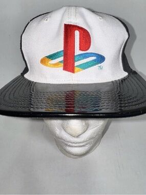 Sony Multicolor Logo White Crown Black Visor Snapback Hat
